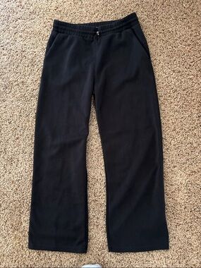 Black Wide-Leg Pull-On Pants